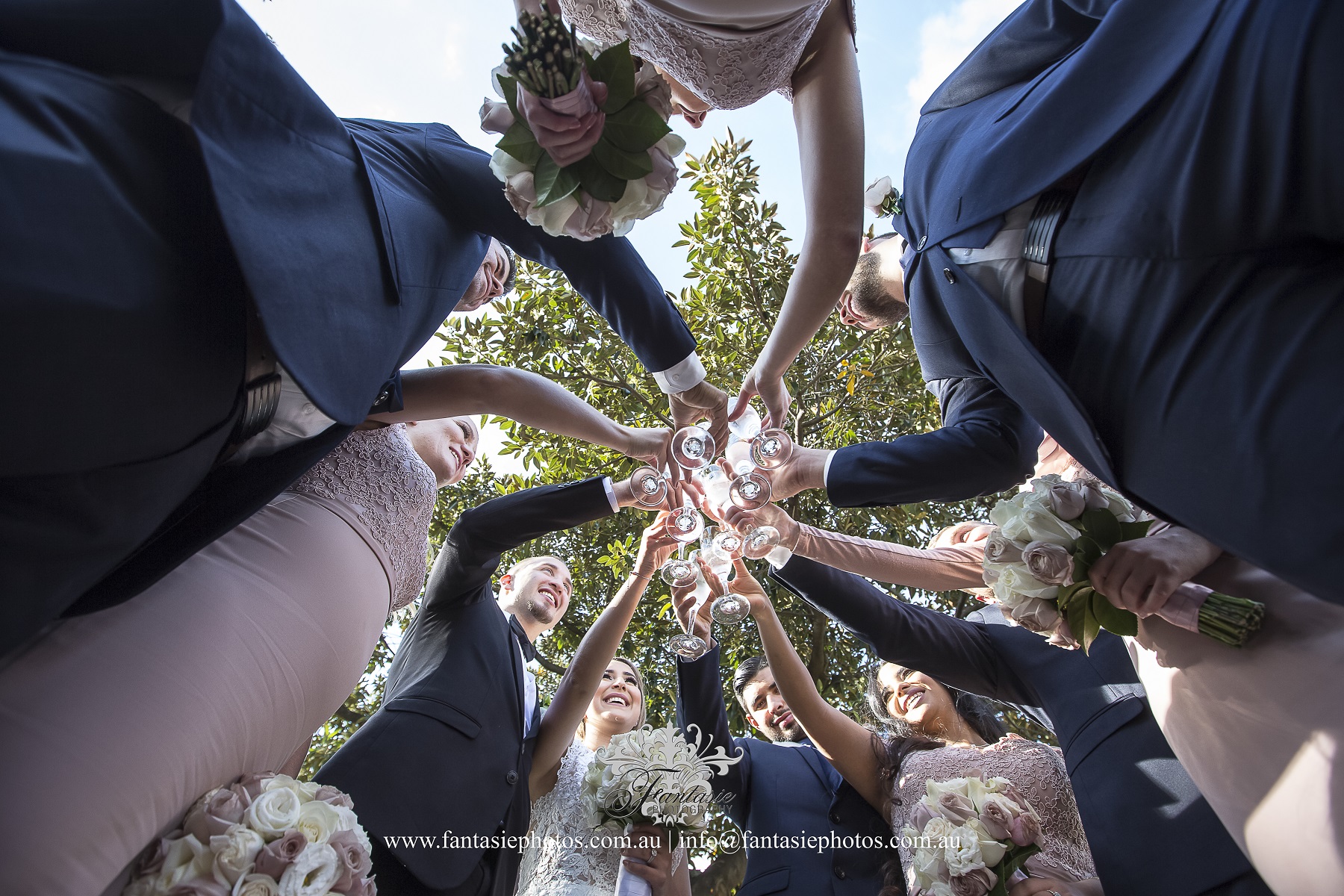 Glass Toss Bridal Party