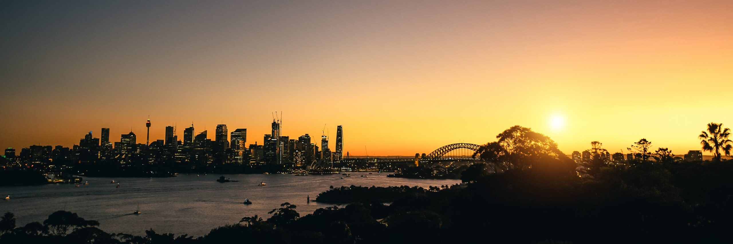 Sunset View of Sydney Harbour captured from Taronga Zoo